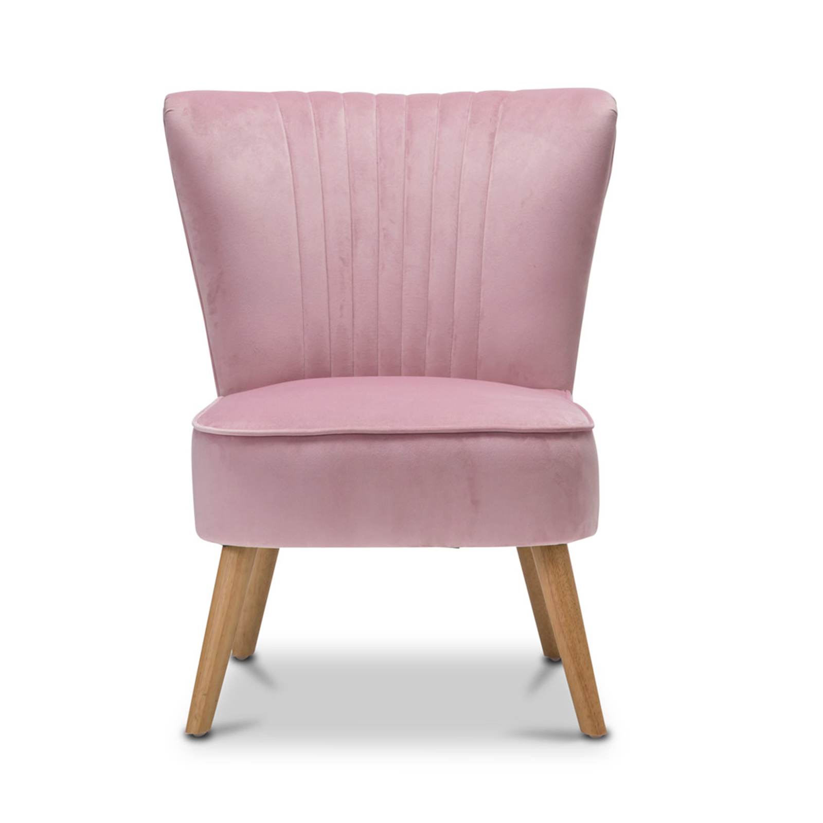 Velvet Blush Pink Slipper Accent Chair
