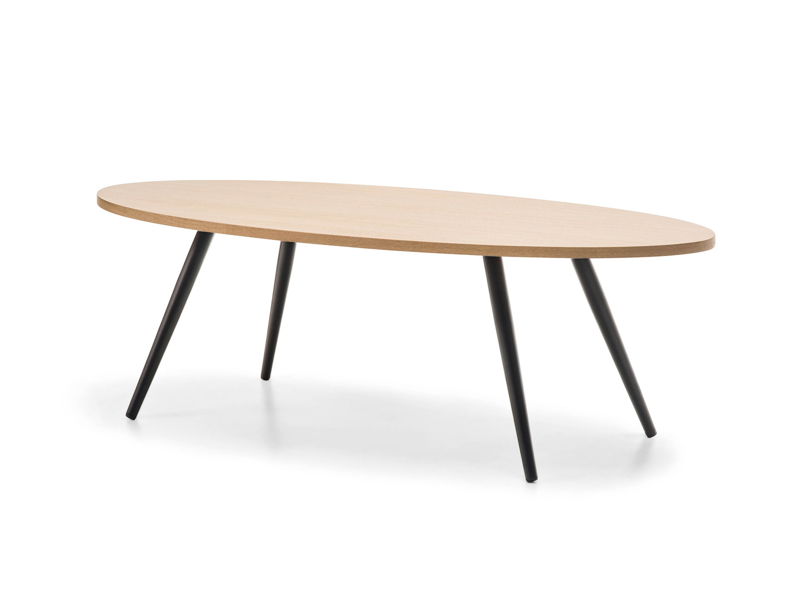 light wood oval coffee table