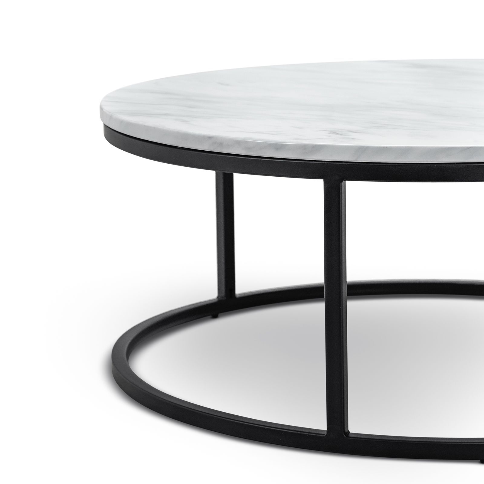 Khloe White Marble Round Nest Of Coffee, Nesting Coffee Table Round Marble