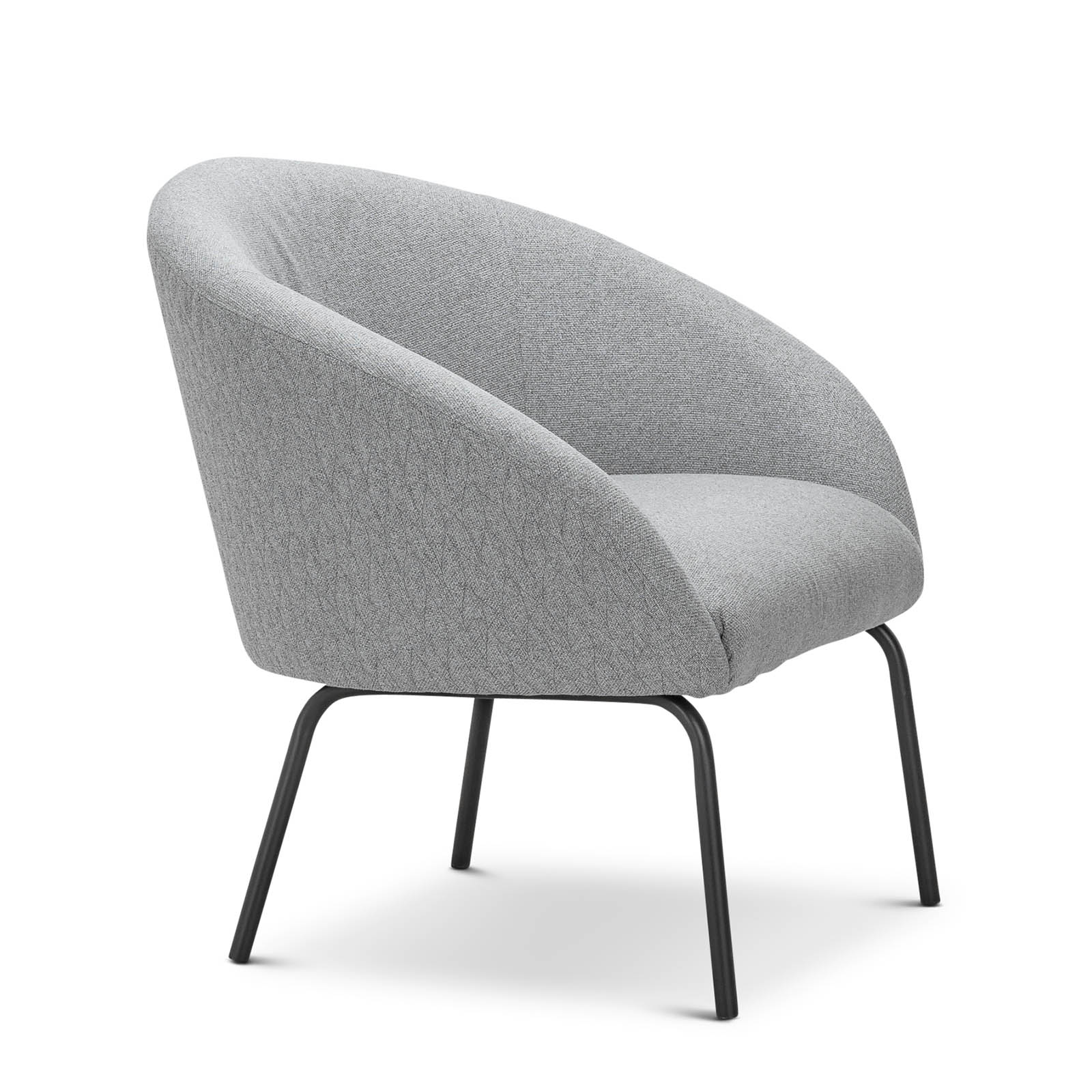 Emily Quilted Fabric Armchair, Steel Grey & Black L3 Home