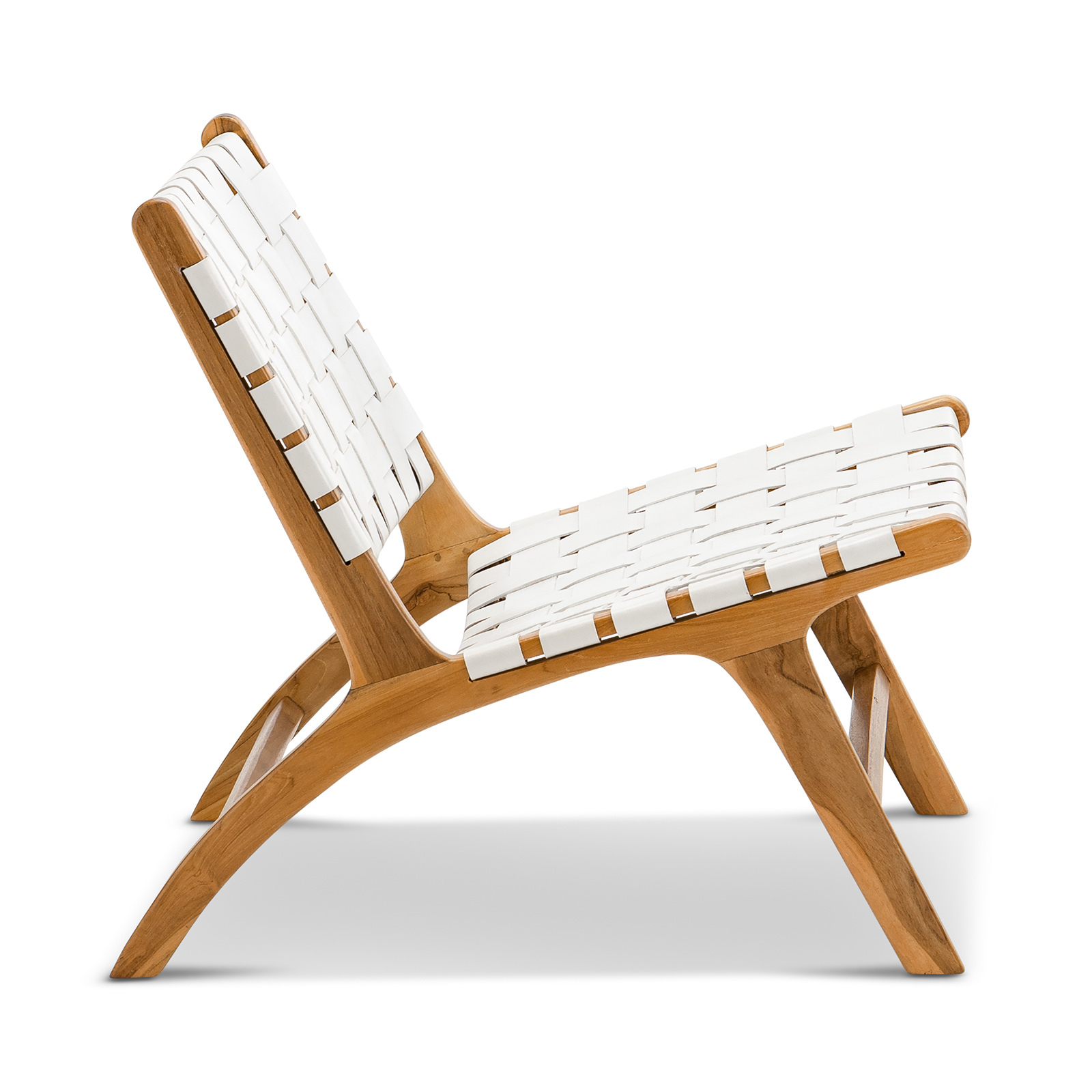 White leather woven chair sales