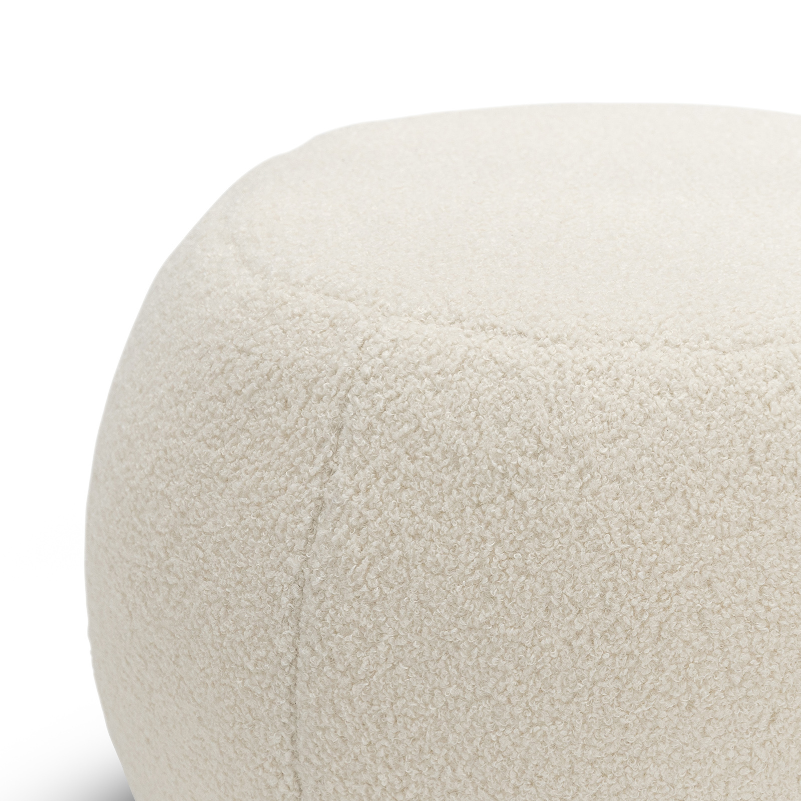 Venus Round Ottoman Pouf in Boucl Cream L3 Home