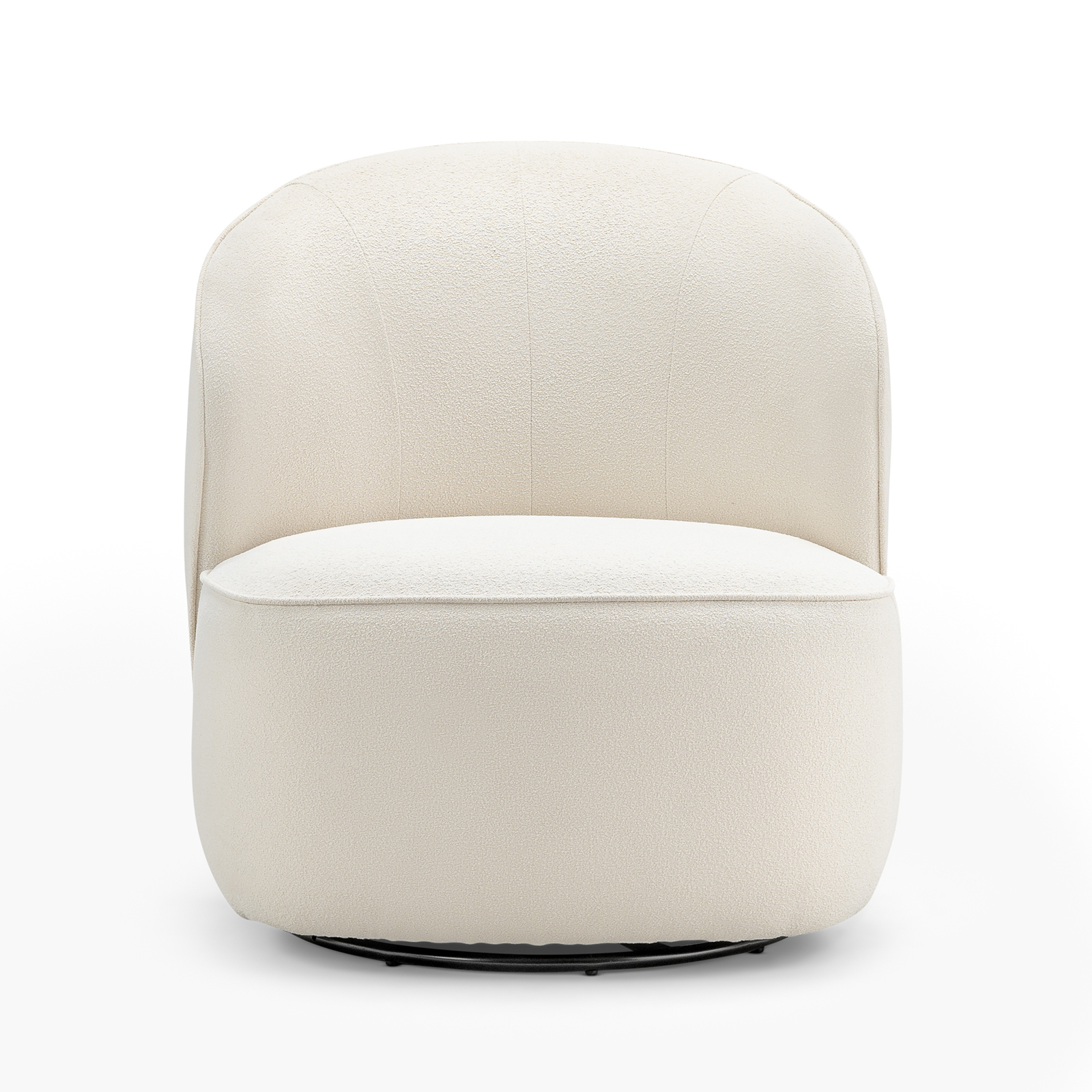 Zuri Swivel Lounge Chair in Bouclé Cream L3 Home