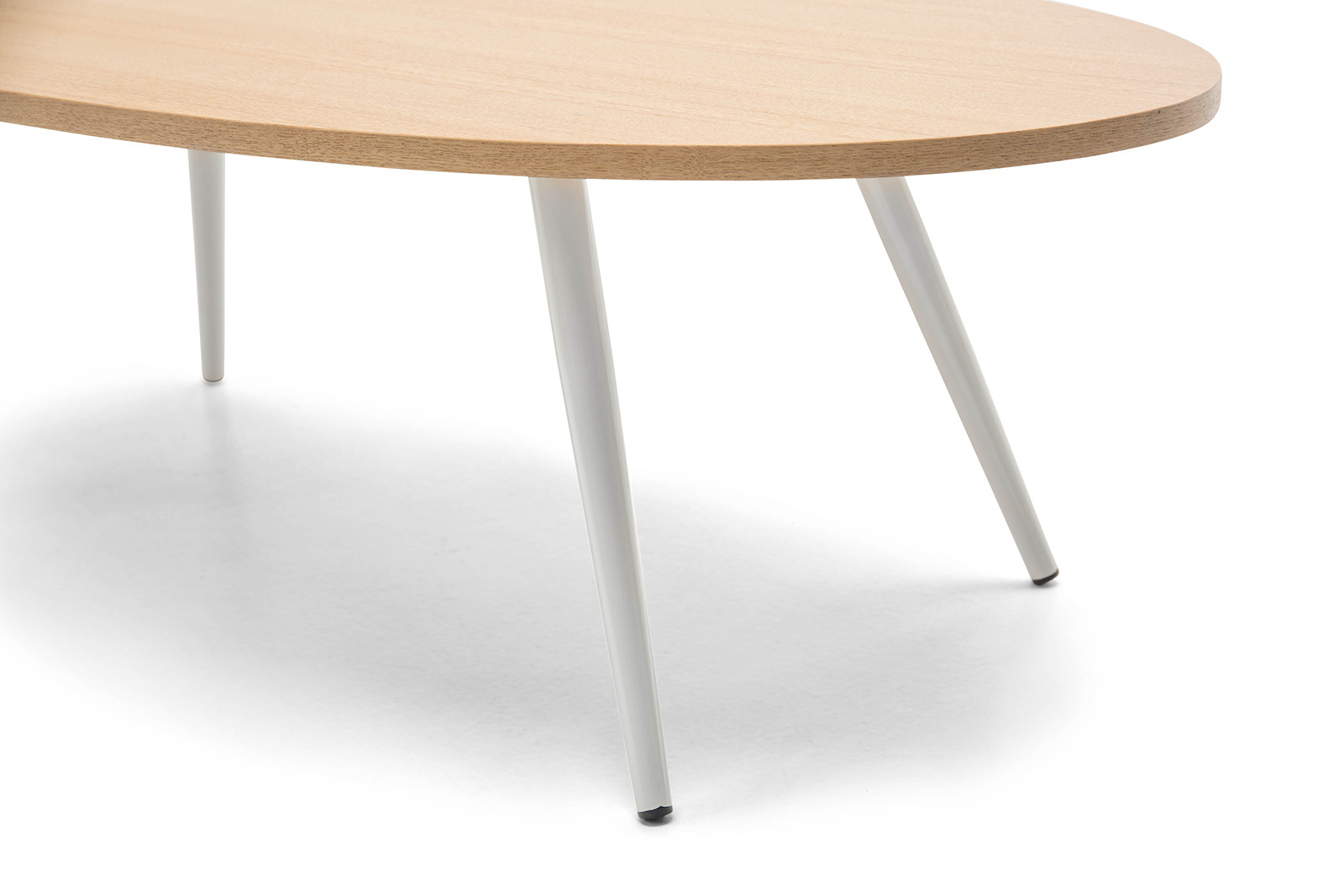 Retro Scandinavian Danish Design OVAL Coffee Table Timber Top & White Steel Legs eBay