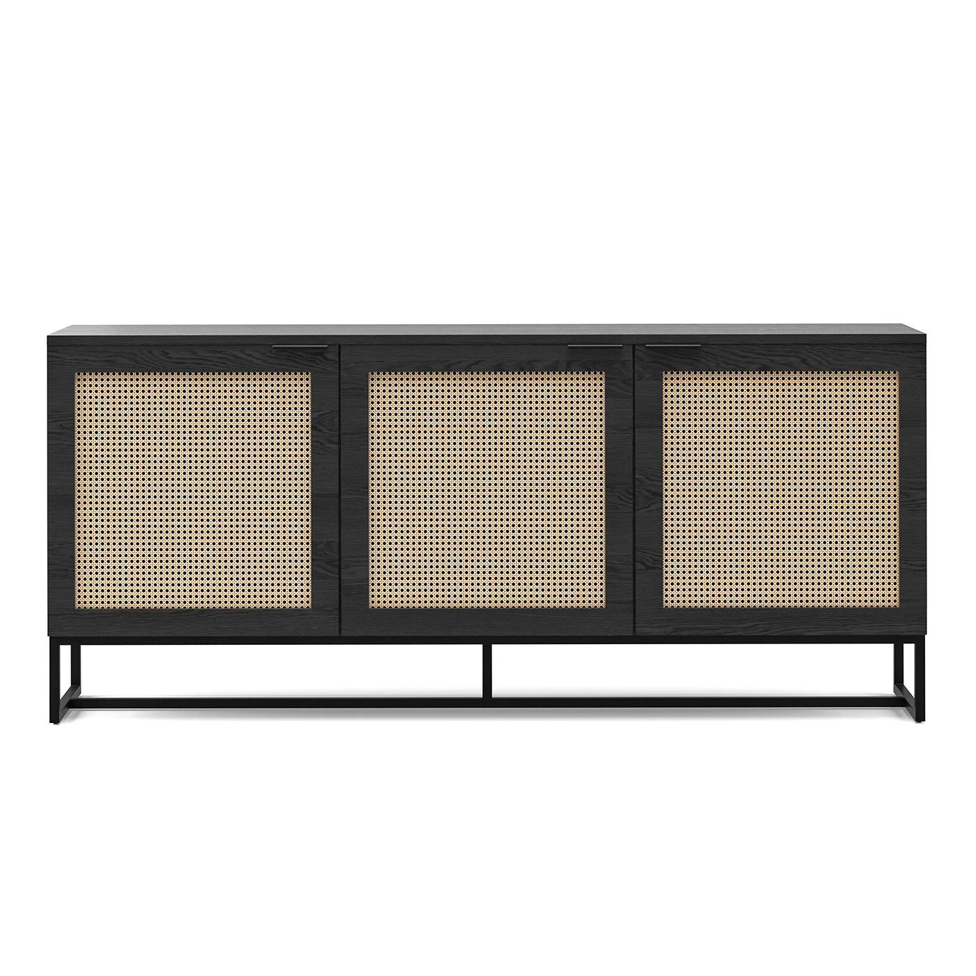 Hendrick Rattan 3 Door Sideboard in Black Oak L3 Home
