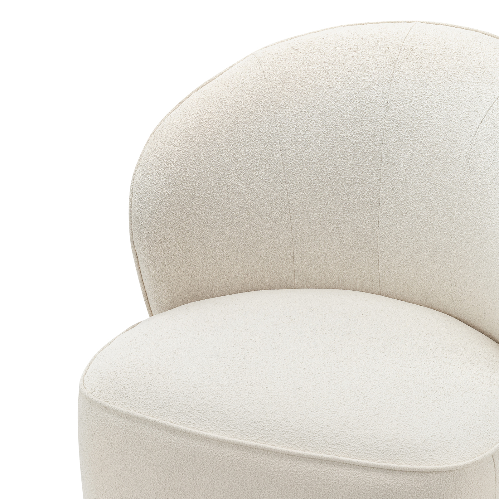 Zuri Swivel Lounge Chair in Bouclé Cream L3 Home