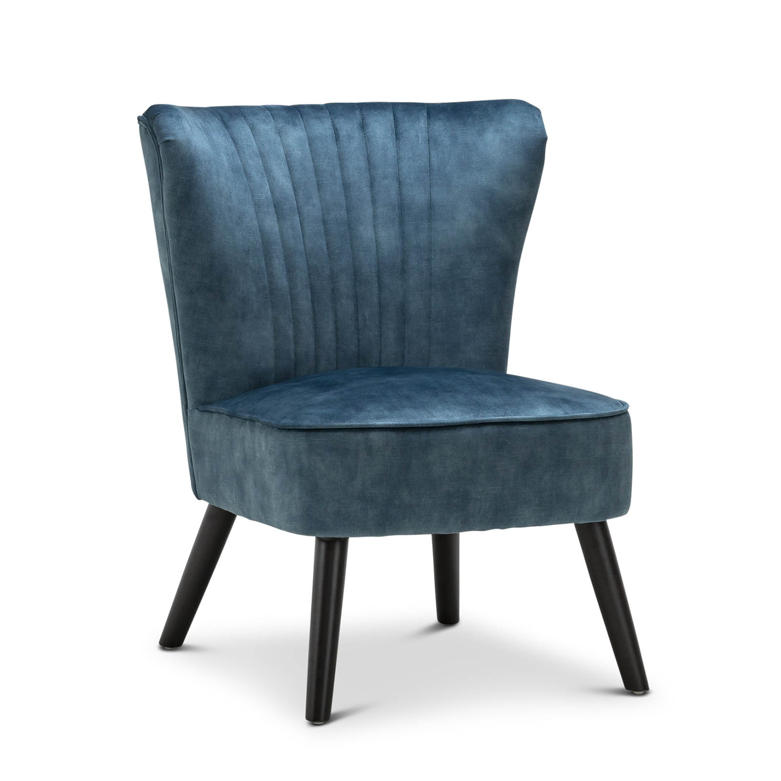 Velvet Petrol Blue Slipper Accent Chair L3 Home