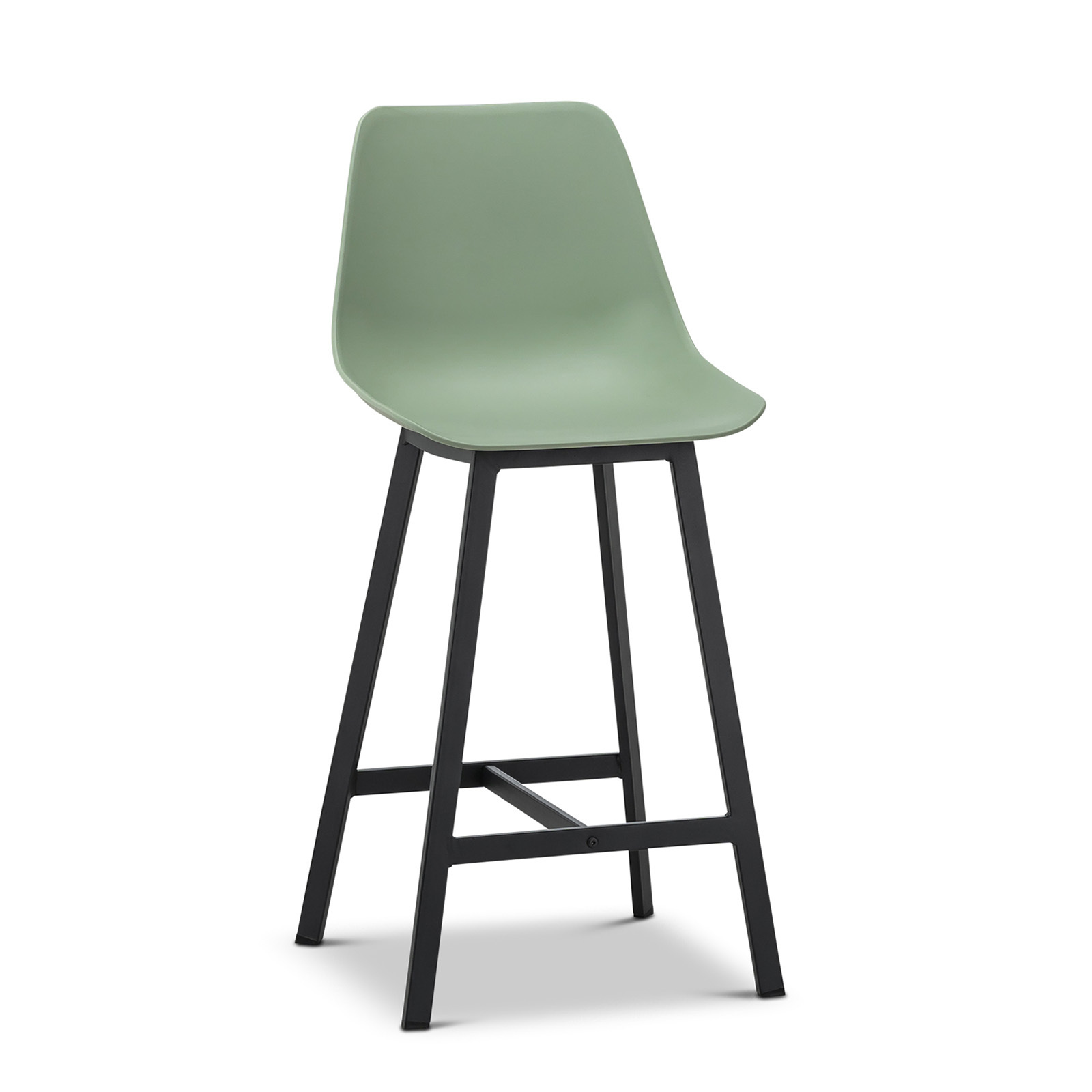 2x Hanns Sage Green Bar Stools High Back Black Legs Kitchen Counter Dining Ebay
