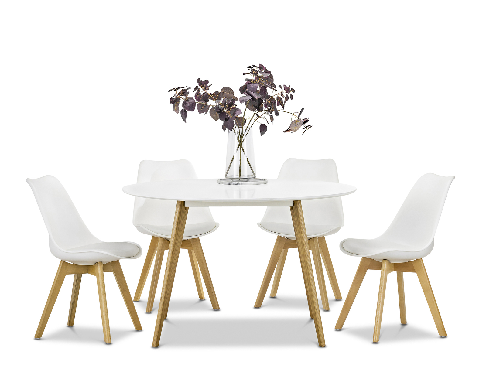 Line White Round 120cm Dining Table With 6x Padded Eames Chairs L3 Home Round 120cm Dining Table With 6x Padded, White Round Dining Table 6 Chairs