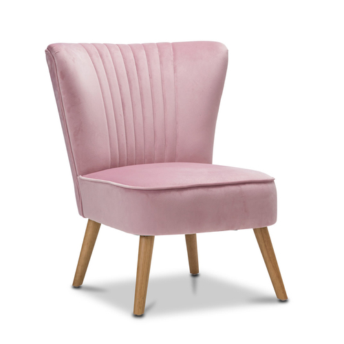 Velvet Blush Pink Slipper Accent Chair