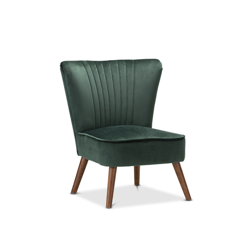 Velvet Emerald Green Slipper Accent Chair