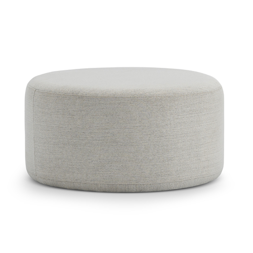 Halle Medium Round Ottoman, Dove White