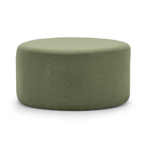 Halle Medium Round Ottoman, Moss Green