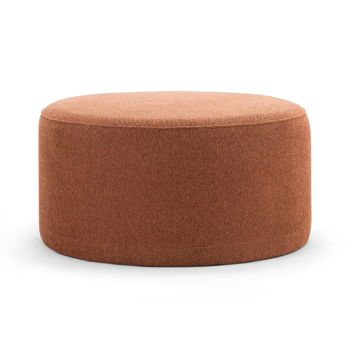 Halle Medium Round Ottoman, Rust Orange