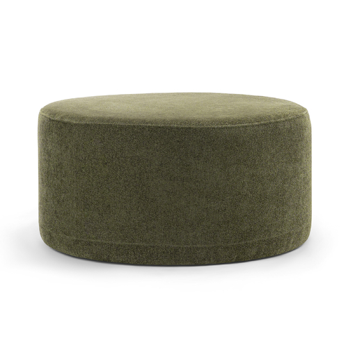 Halle Medium Round Ottoman, Wattle Green