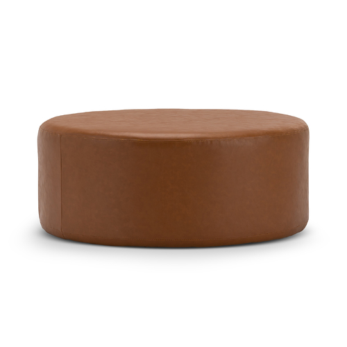Halle Large 90cm Round Ottoman, Whiskey Tan