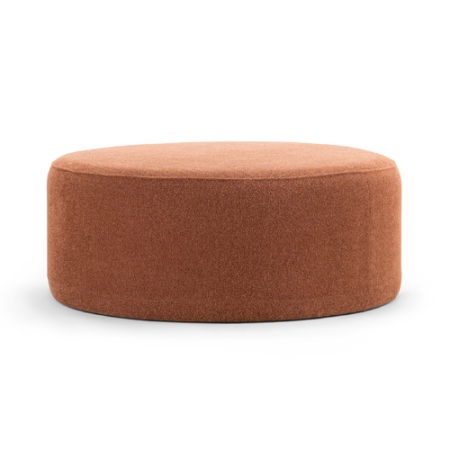 Halle Large 90cm Round Ottoman, Rust Orange