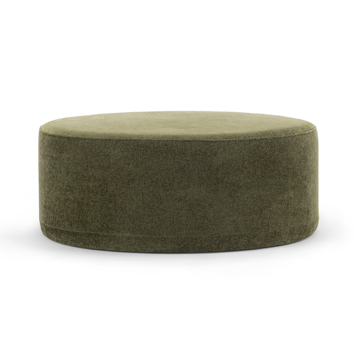 Halle Large 90cm Round Ottoman, Wattle Green