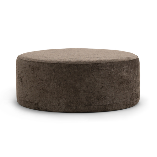 Halle Large 90cm Round Ottoman, Chocolate