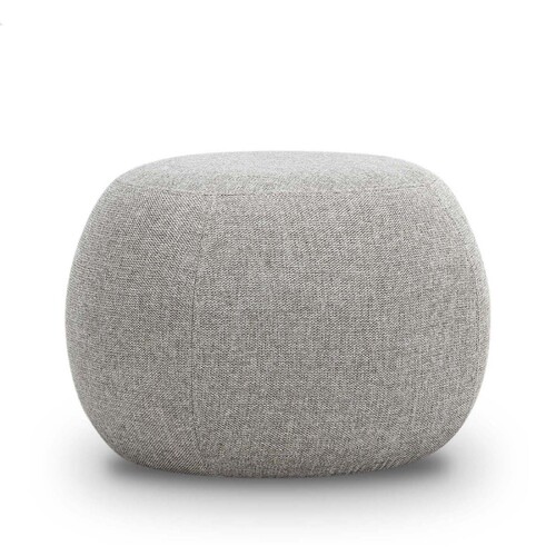 Venus Round Ottoman Pouf, Light Grey