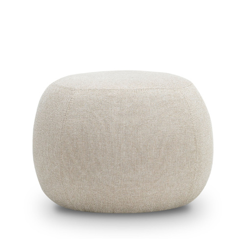 Venus Round Ottoman Pouf, Light Beige