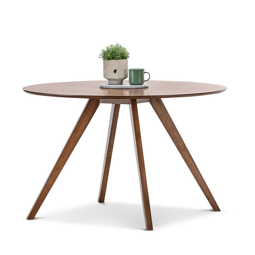 Milari Round Dining Table, Walnut