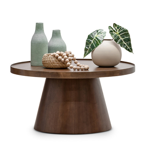 Adan Round Coffee Table, Walnut