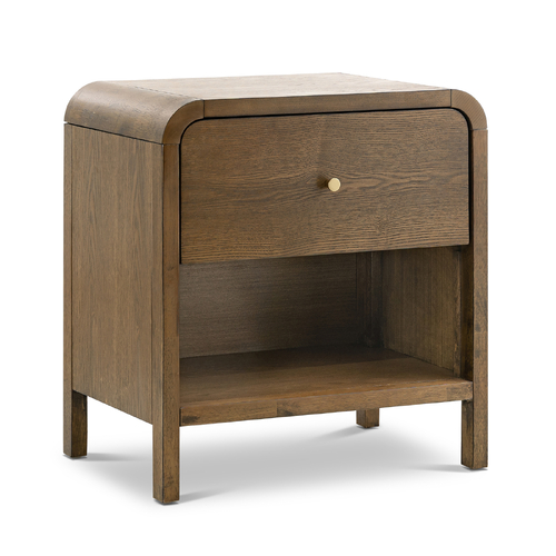Riley 1 Drawer Bedside Table,  Walnut Ash