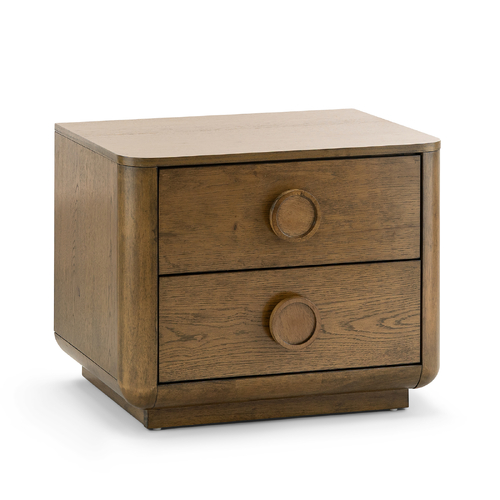 Taron 2 Drawer Bedside Table, Walnut Ash
