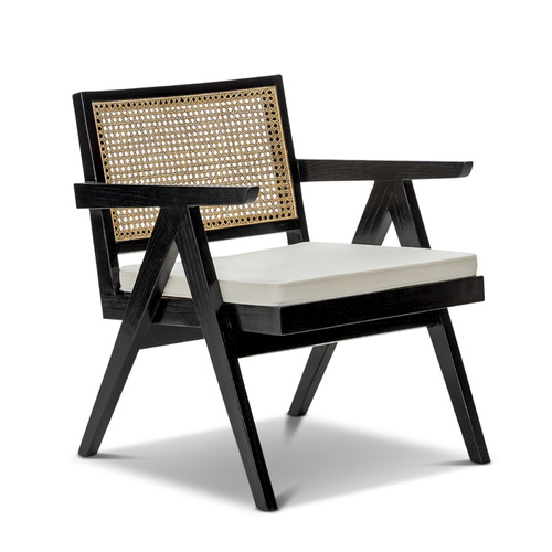 Mira Rattan Occasional Armchair, Black