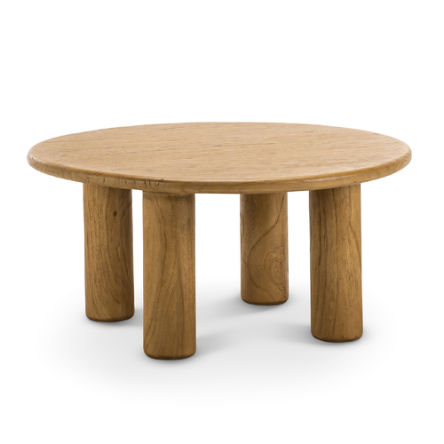 Khakti Round Pillar Coffee Table, Natural