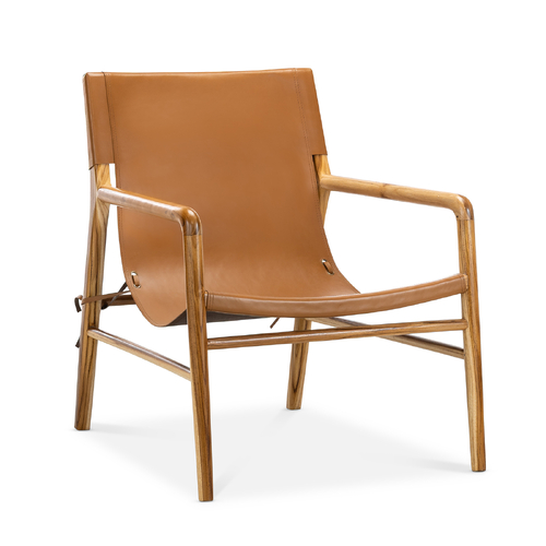 Norah Leather Sling Armchair, Coco Tan