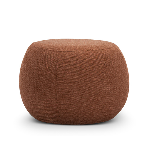 Venus Round Ottoman Pouf, Rust Orange