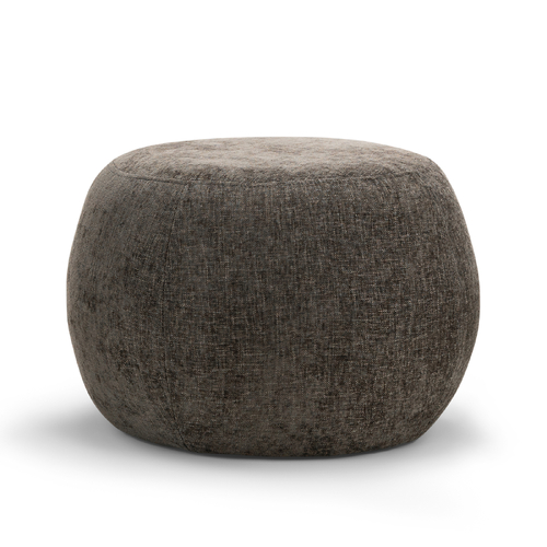 Venus Round Ottoman Pouf, Mocha Brown