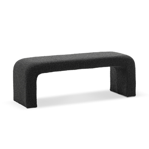 Harper Arch 120cm Bench Seat, Charcoal Bouclé