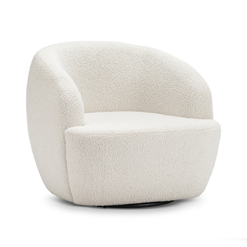 Cuddle Swivel Armchair, Cream Bouclé