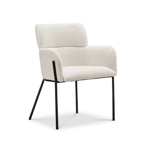 Kalia Bouclé Dining Chair, Cream & Black