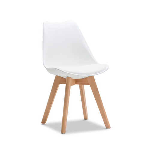 Replica Padded Eames DSW Chairs, White Natural (Set of 2)