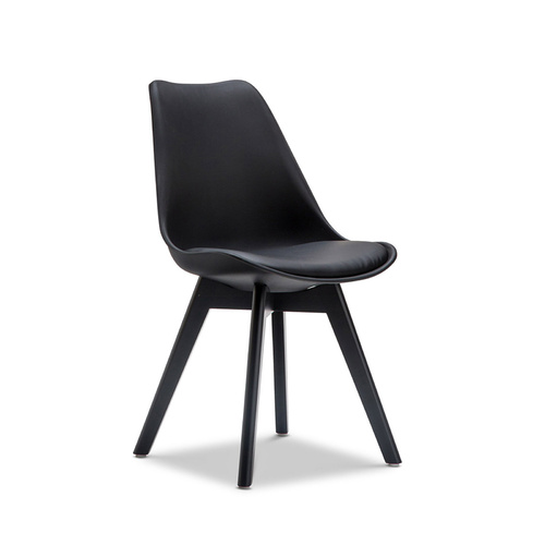 Replica Padded Eames DSW Chairs, All Black (Set of 2)