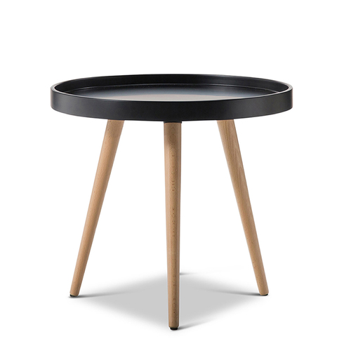 Bolo Round Tray Side Table, Black