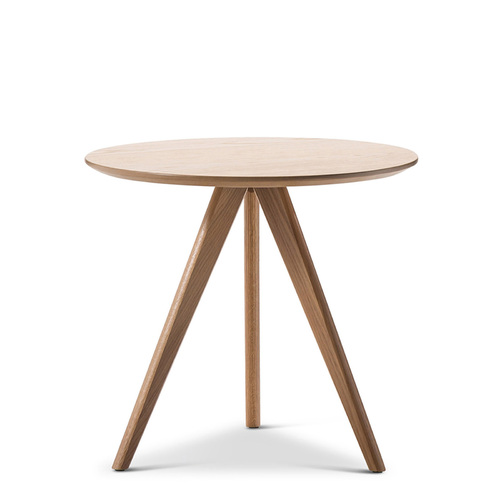 Slate Round Oak Side Table