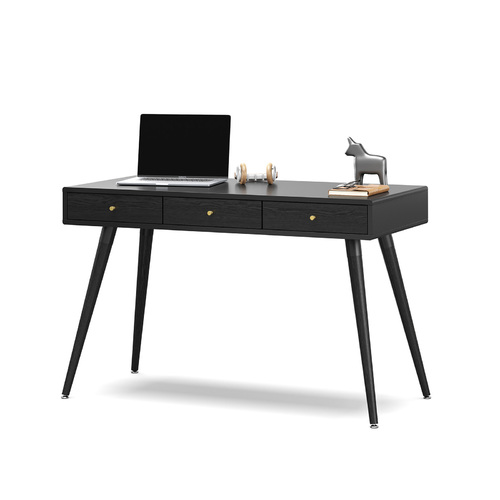Einar 3 Drawer Office Writing Desk, Black