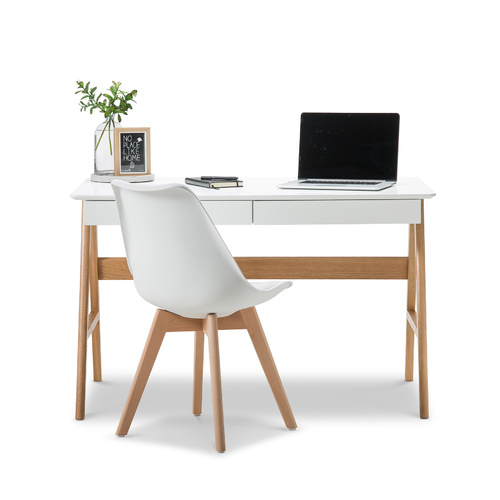 Aleksander 2 Drawer Desk, White & Oak