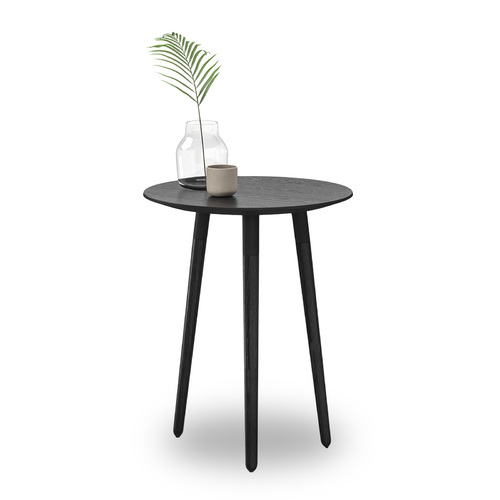 Nochio Black Oak Round Side Table