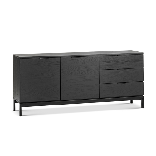 Macy Oak Sideboard Buffet, Black