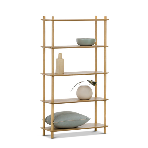 Rakk Tall Bookshelf, Natural Oak