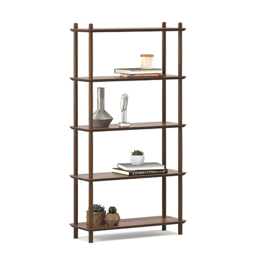 Rakk Tall Bookshelf, Light Walnut