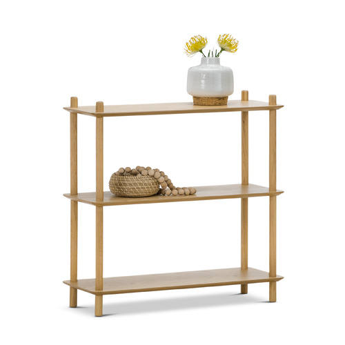 Rakk Low Bookshelf, Natural Oak