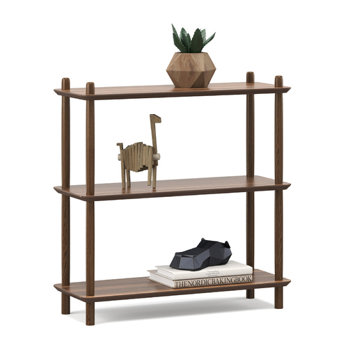 Rakk Low Bookshelf, Light Walnut