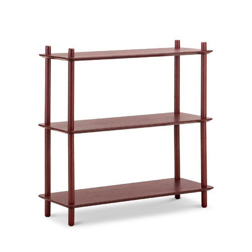 Rakk Low Bookshelf, Burgundy Red